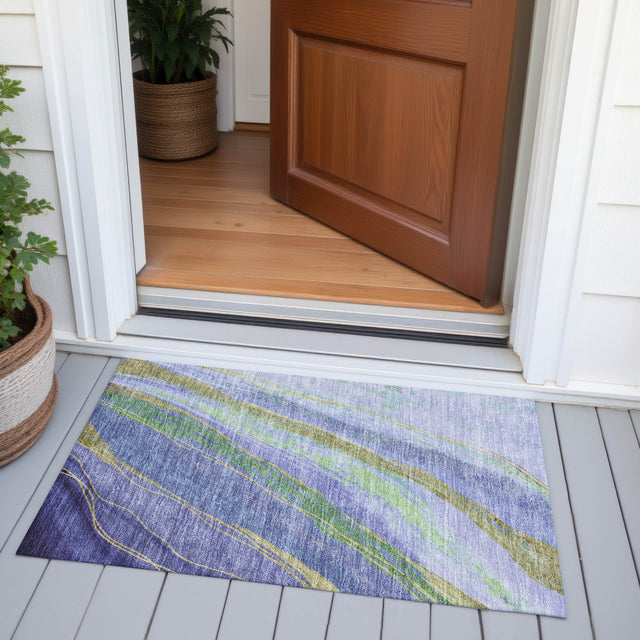 Addison Chantille ACN2037 Swirls Machine Made Transitional Purple Rug