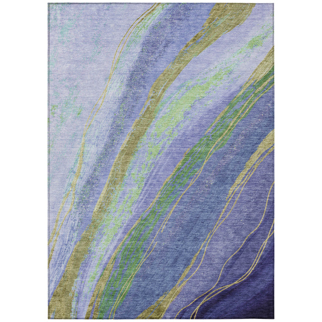 Addison Chantille ACN2037 Swirls Machine Made Transitional Purple Rug