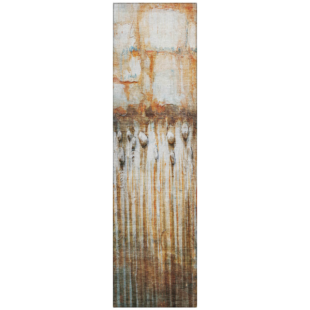 Addison Chantille ACN2038 Abstract Machine Made Transitional Paprika Rug