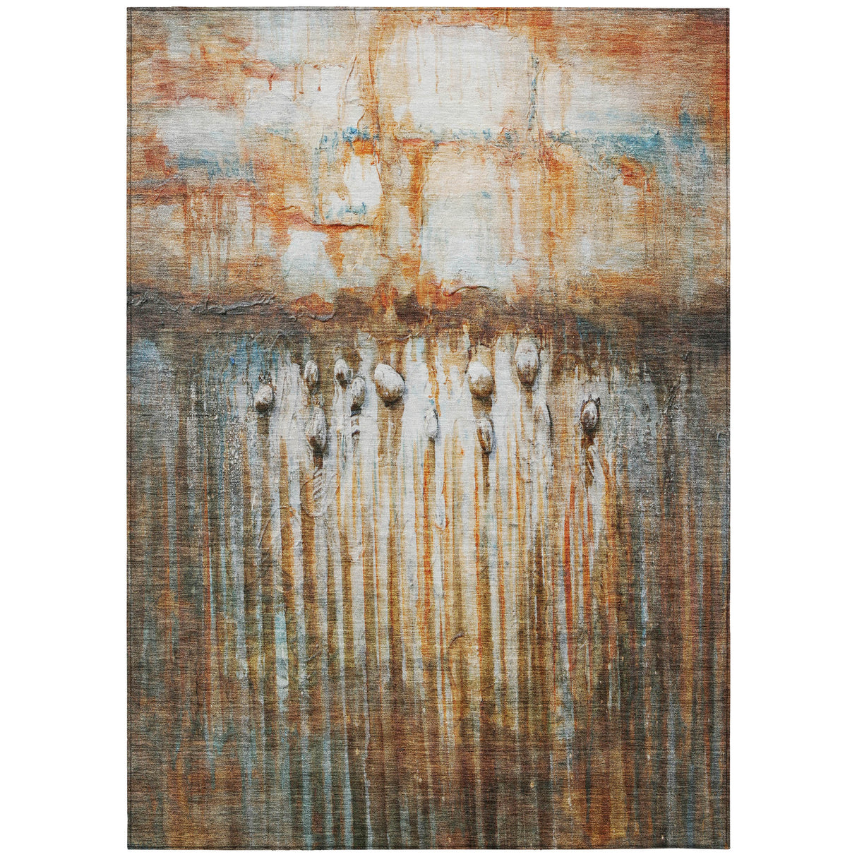 Addison Chantille ACN2038 Abstract Machine Made Transitional Paprika Rug