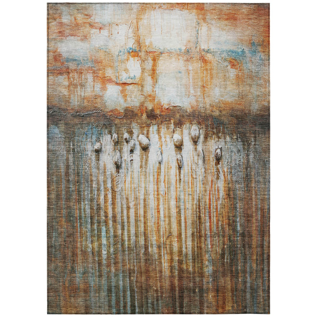 Addison Chantille ACN2038 Abstract Machine Made Transitional Paprika Rug