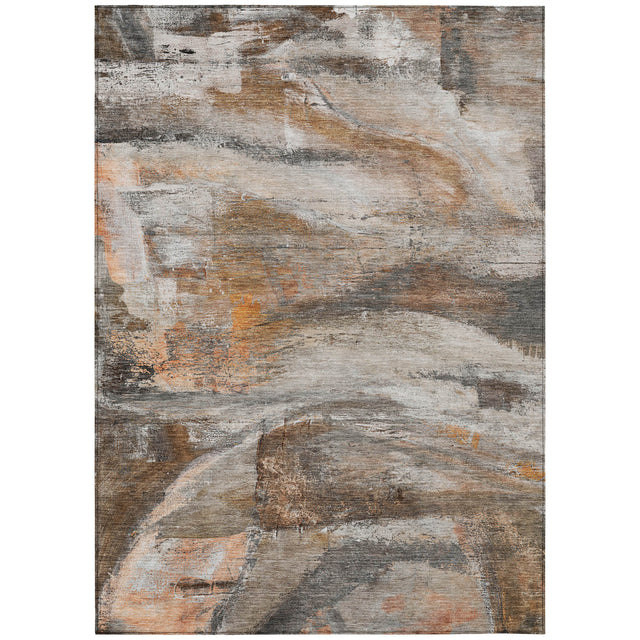 Addison Chantille ACN2039 Abstract Machine Made Transitional Brown Rug