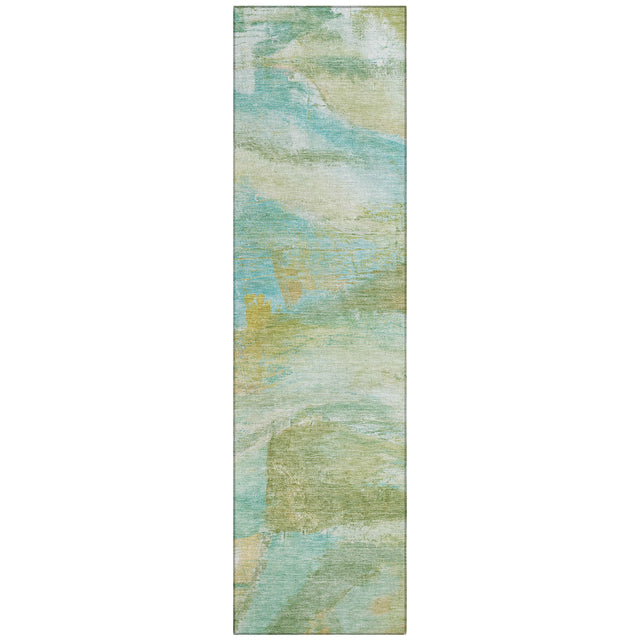 Addison Chantille ACN2039 Abstract Machine Made Transitional Green Rug