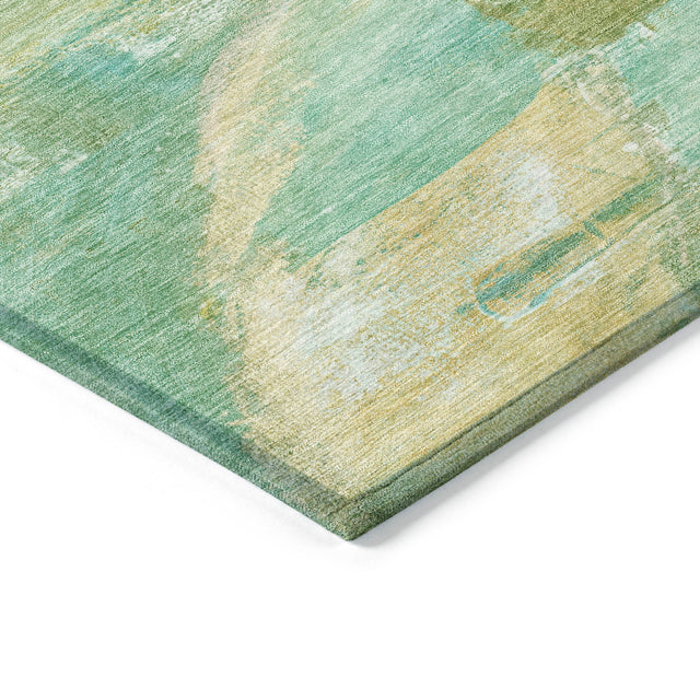 Addison Chantille ACN2039 Abstract Machine Made Transitional Green Rug