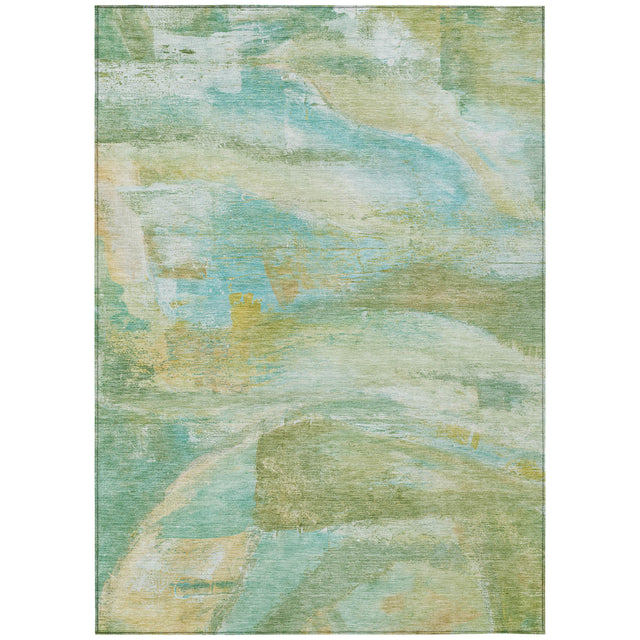 Addison Chantille ACN2039 Abstract Machine Made Transitional Green Rug