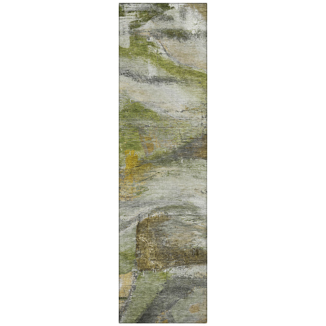 Addison Chantille ACN2039 Abstract Machine Made Transitional Olive Rug