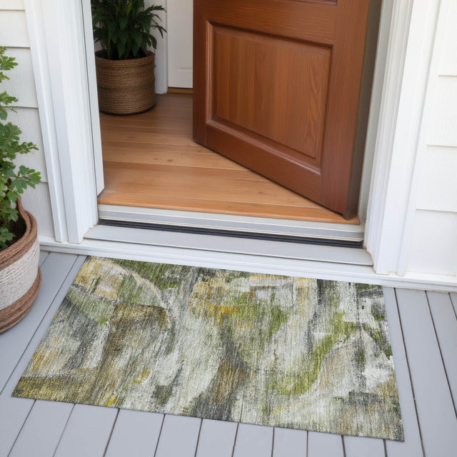 Addison Chantille ACN2039 Abstract Machine Made Transitional Olive Rug