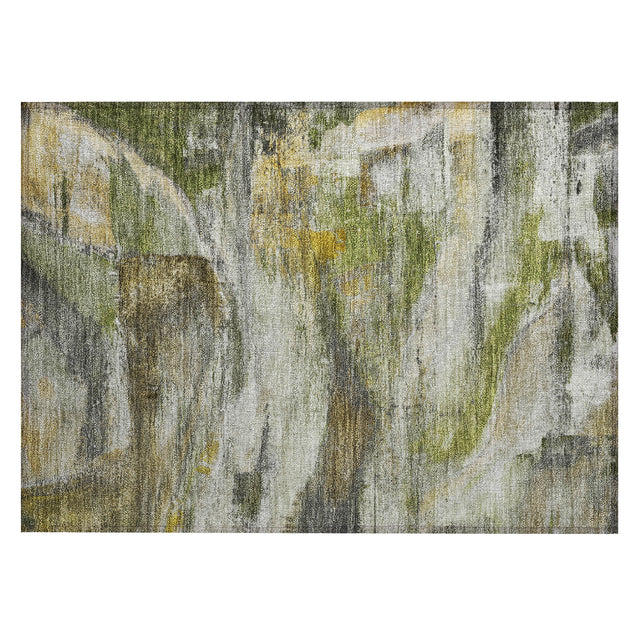 Addison Chantille ACN2039 Abstract Machine Made Transitional Olive Rug