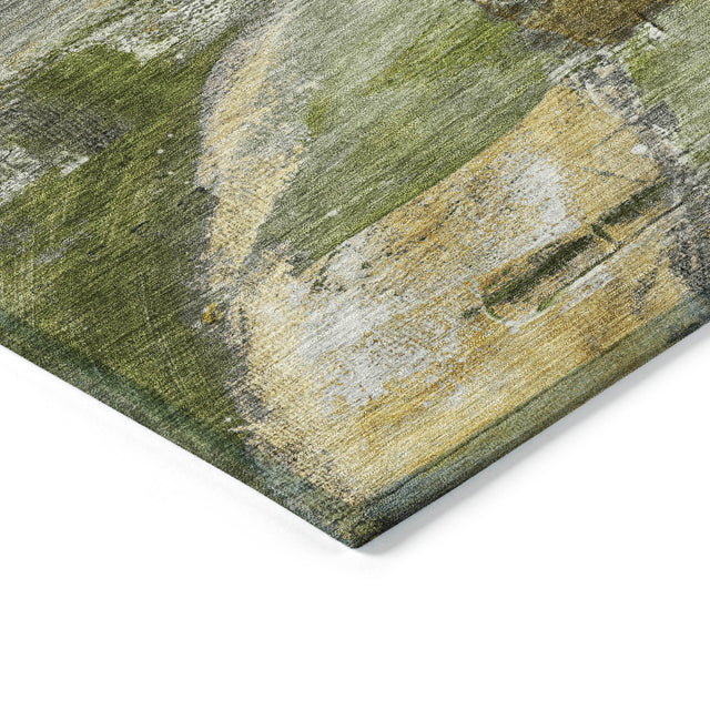 Addison Chantille ACN2039 Abstract Machine Made Transitional Olive Rug