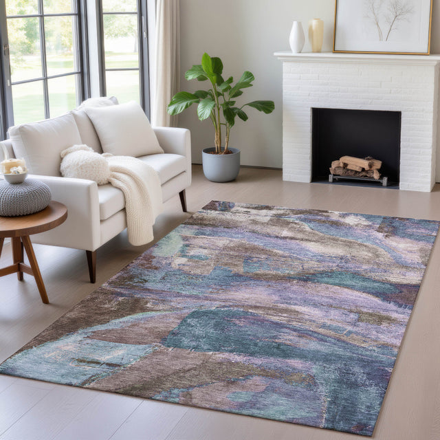 Addison Chantille ACN2040 Abstract Machine Made Transitional Mocha Rug