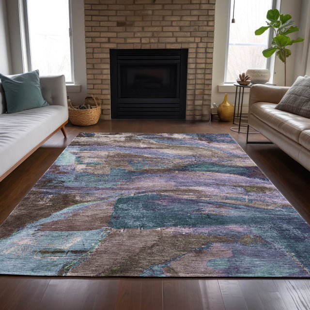 Addison Chantille ACN2040 Abstract Machine Made Transitional Mocha Rug