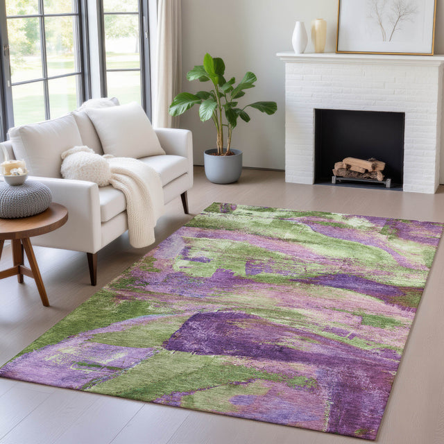 Addison Chantille ACN2040 Abstract Machine Made Transitional Purple Rug