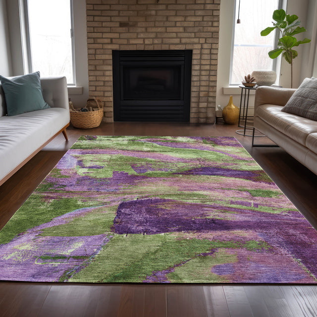 Addison Chantille ACN2040 Abstract Machine Made Transitional Purple Rug