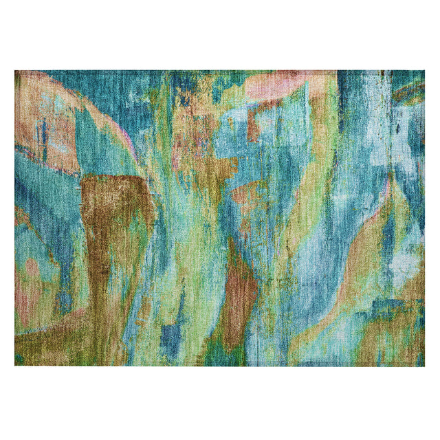 Addison Chantille ACN2040 Abstract Machine Made Transitional Teal Rug