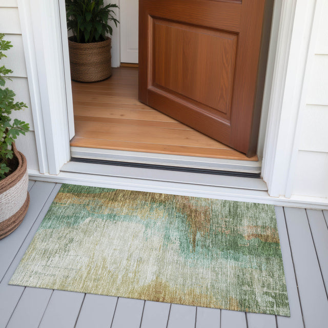 Addison Chantille ACN2041 Abstract Machine Made Transitional Aloe Rug