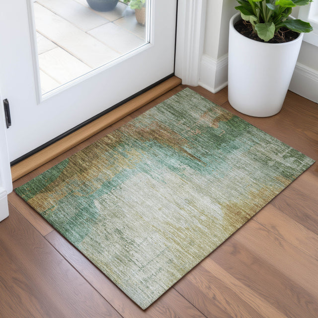 Addison Chantille ACN2041 Abstract Machine Made Transitional Aloe Rug