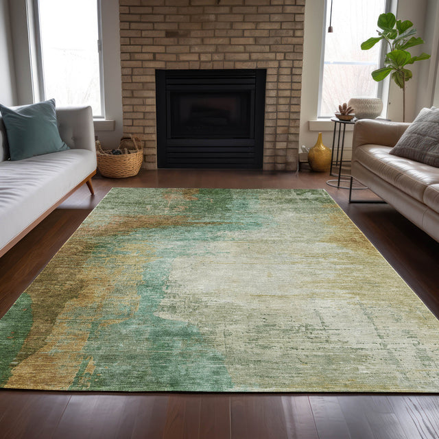 Addison Chantille ACN2041 Abstract Machine Made Transitional Aloe Rug