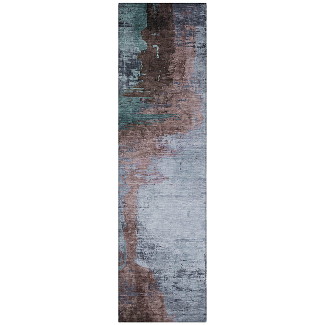 Addison Chantille ACN2041 Abstract Machine Made Transitional Blue Rug