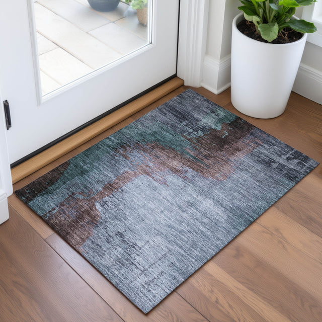 Addison Chantille ACN2041 Abstract Machine Made Transitional Blue Rug