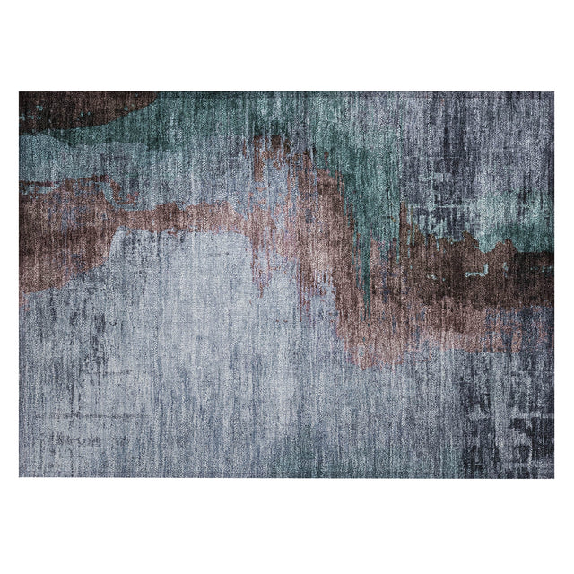 Addison Chantille ACN2041 Abstract Machine Made Transitional Blue Rug