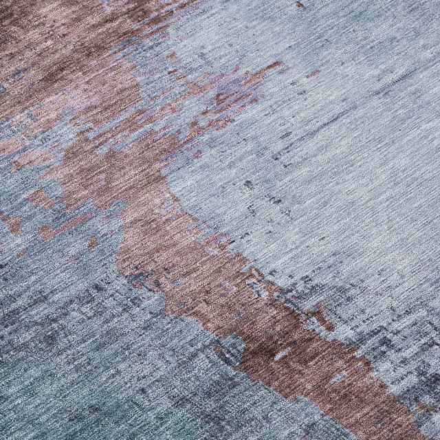 Addison Chantille ACN2041 Abstract Machine Made Transitional Blue Rug