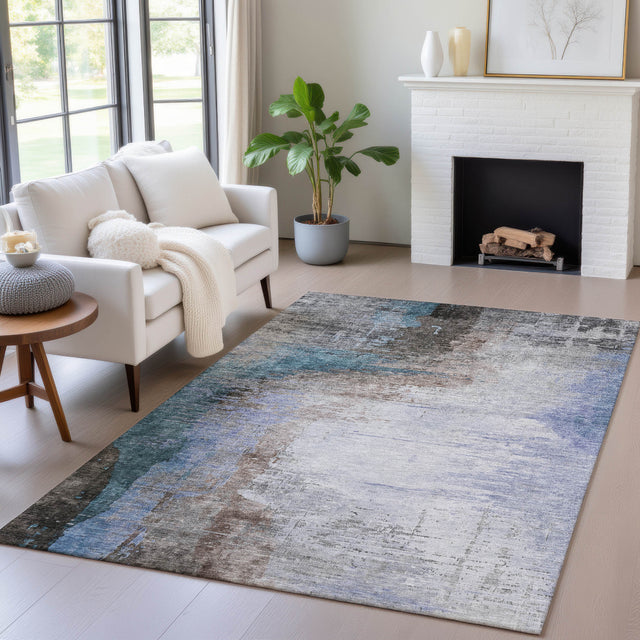 Addison Chantille ACN2041 Abstract Machine Made Transitional Brown Rug