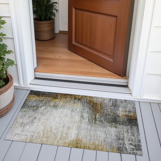 Addison Chantille ACN2041 Abstract Machine Made Transitional Chocolate Rug