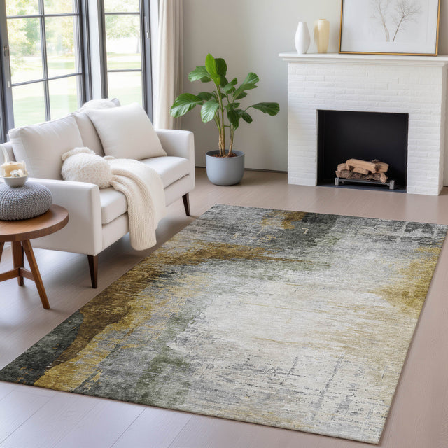 Addison Chantille ACN2041 Abstract Machine Made Transitional Chocolate Rug