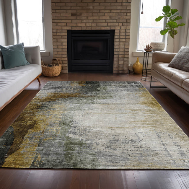 Addison Chantille ACN2041 Abstract Machine Made Transitional Chocolate Rug