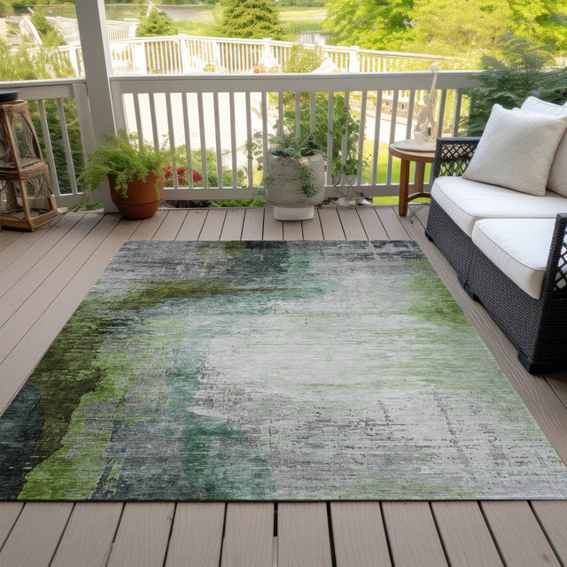 Addison Chantille ACN2041 Abstract Machine Made Transitional Green Rug