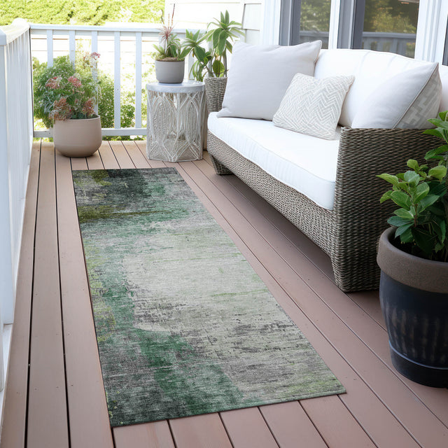 Addison Chantille ACN2041 Abstract Machine Made Transitional Green Rug