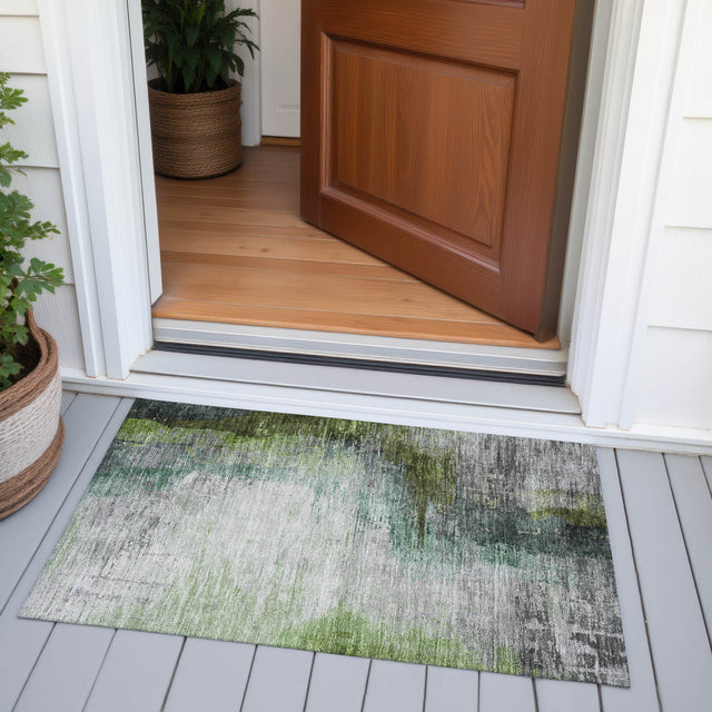 Addison Chantille ACN2041 Abstract Machine Made Transitional Green Rug