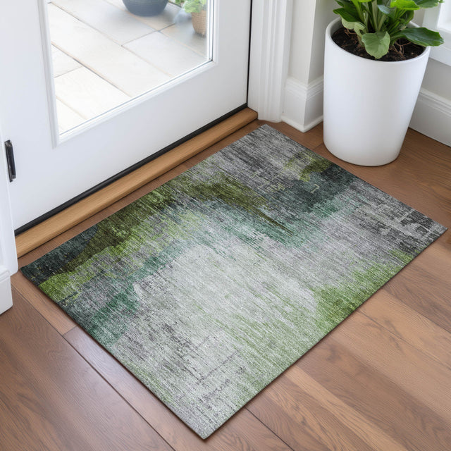 Addison Chantille ACN2041 Abstract Machine Made Transitional Green Rug