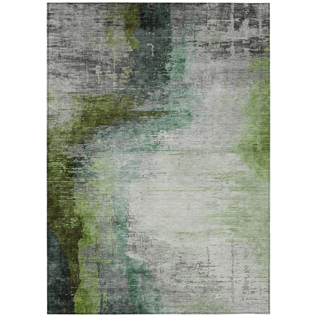 Addison Chantille ACN2041 Abstract Machine Made Transitional Green Rug