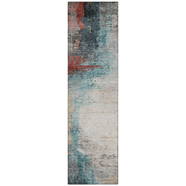 Addison Chantille ACN2041 Abstract Machine Made Transitional Teal Rug