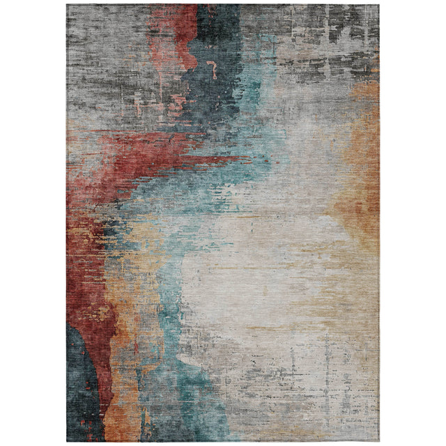 Addison Chantille ACN2041 Abstract Machine Made Transitional Teal Rug