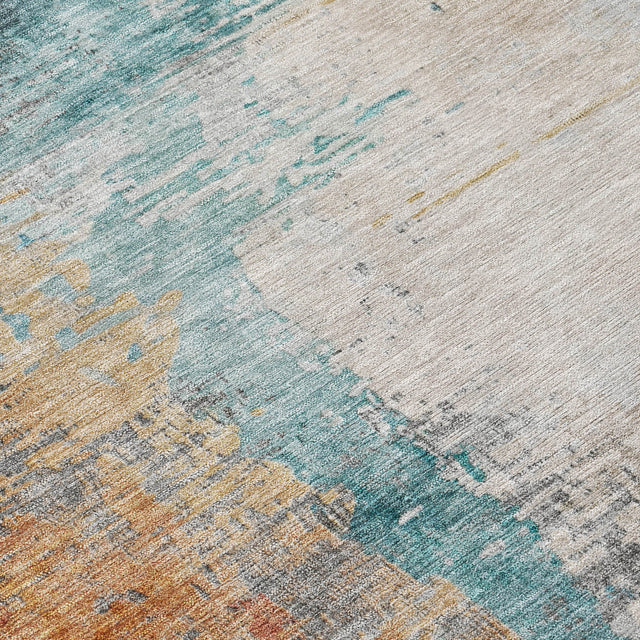 Addison Chantille ACN2041 Abstract Machine Made Transitional Teal Rug
