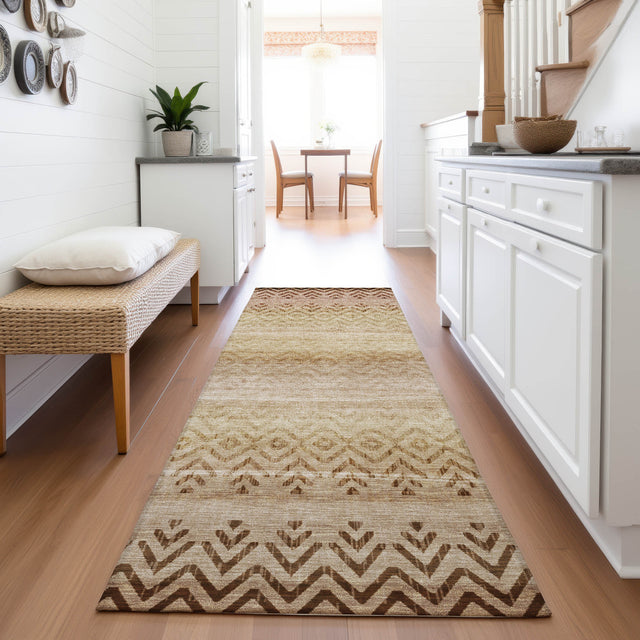 Addison Chantille ACN2042 Geometric Machine Made Transitional Beige Rug