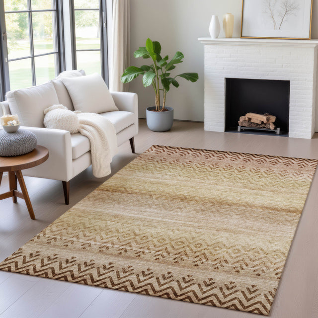 Addison Chantille ACN2042 Geometric Machine Made Transitional Beige Rug