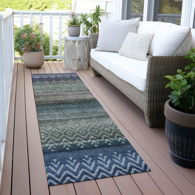 Addison Chantille ACN2042 Geometric Machine Made Transitional Blue Rug