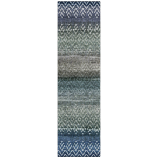 Addison Chantille ACN2042 Geometric Machine Made Transitional Blue Rug