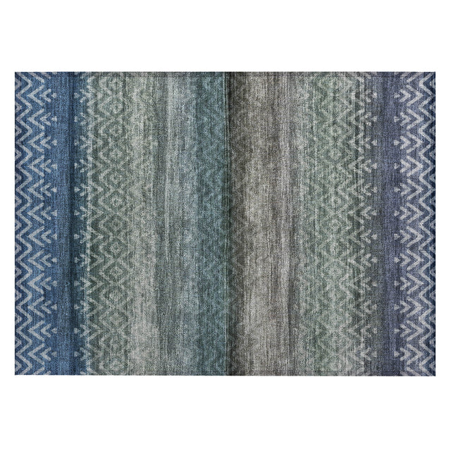 Addison Chantille ACN2042 Geometric Machine Made Transitional Blue Rug