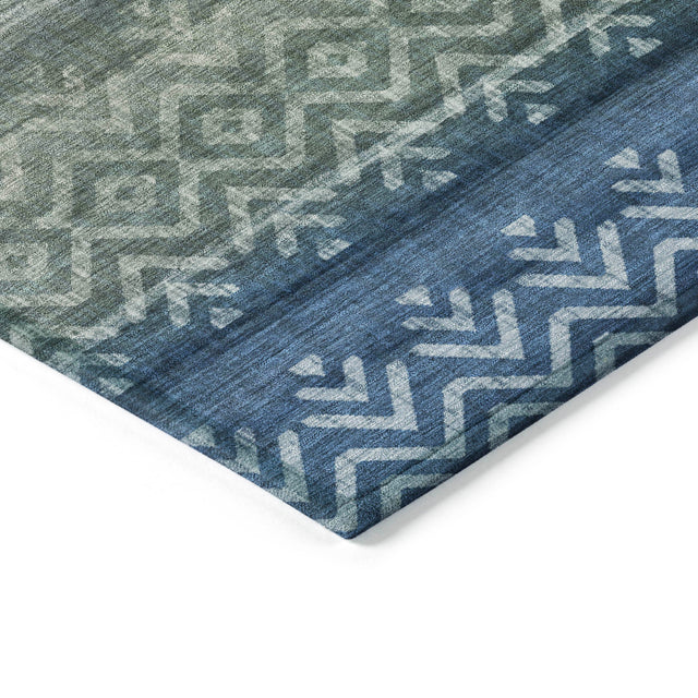 Addison Chantille ACN2042 Geometric Machine Made Transitional Blue Rug