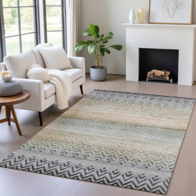 Addison Chantille ACN2042 Geometric Machine Made Transitional Gray Rug