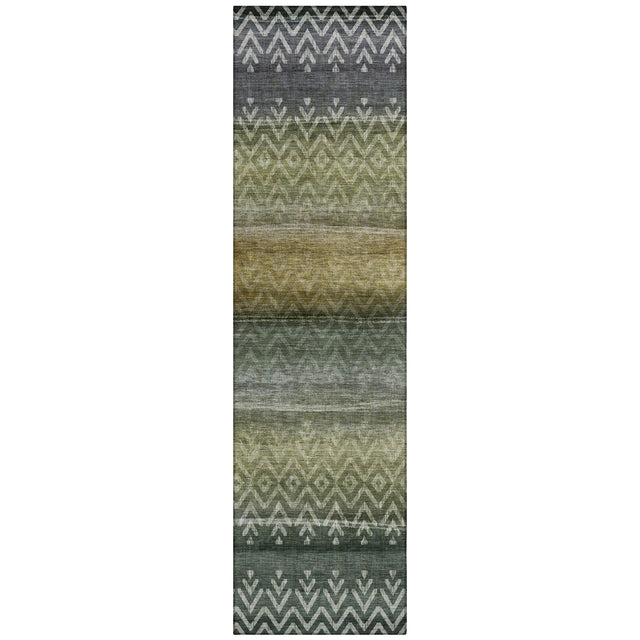 Addison Chantille ACN2042 Geometric Machine Made Transitional Green Rug