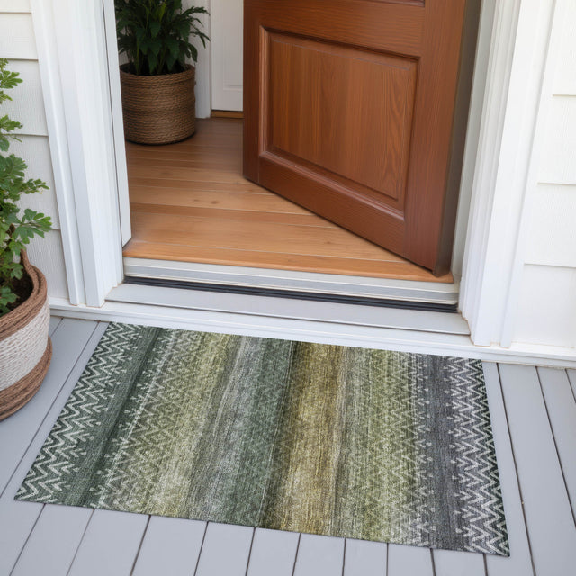 Addison Chantille ACN2042 Geometric Machine Made Transitional Green Rug