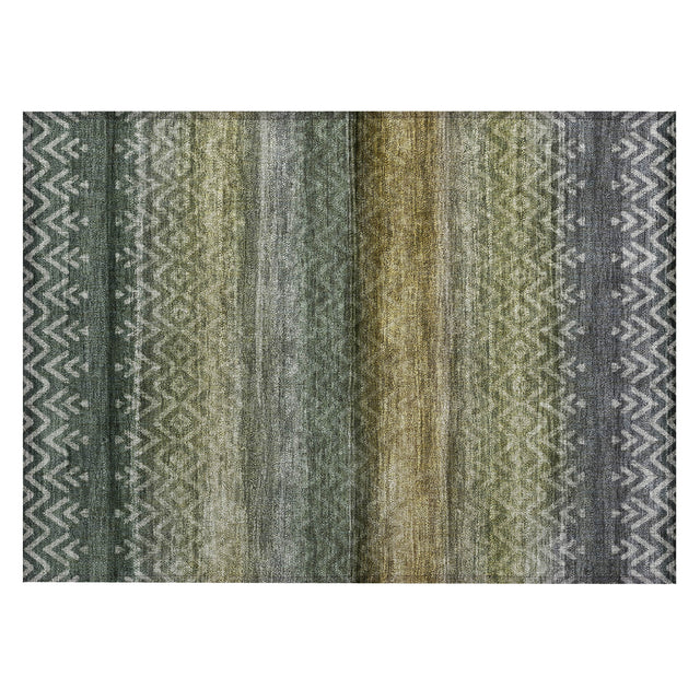 Addison Chantille ACN2042 Geometric Machine Made Transitional Green Rug