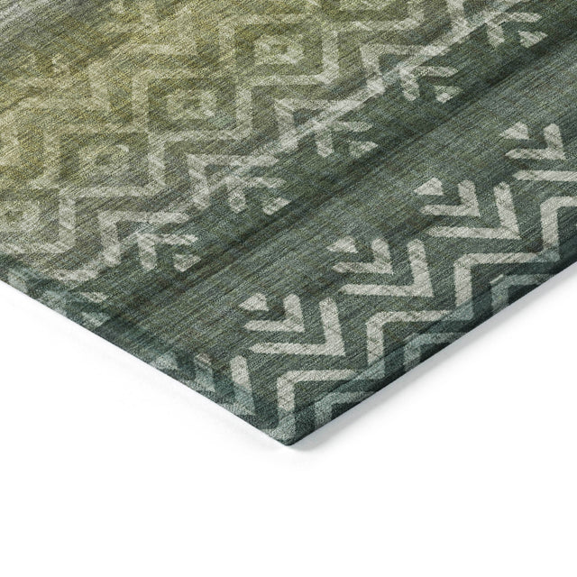 Addison Chantille ACN2042 Geometric Machine Made Transitional Green Rug