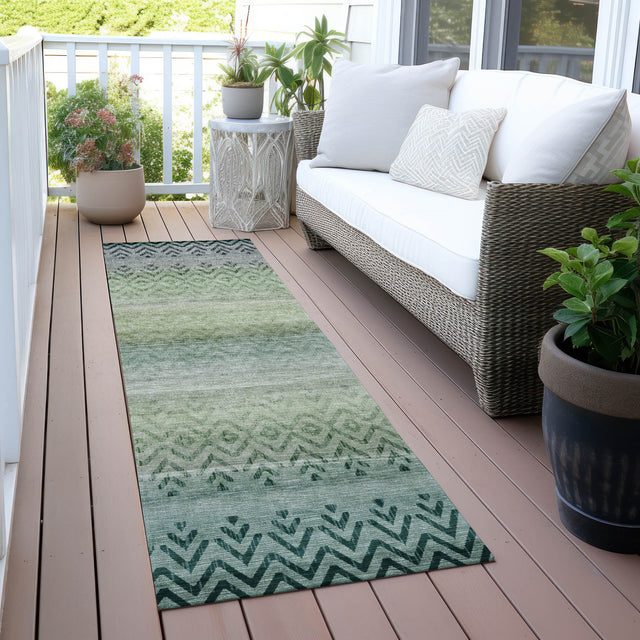 Addison Chantille ACN2042 Geometric Machine Made Transitional Teal Rug