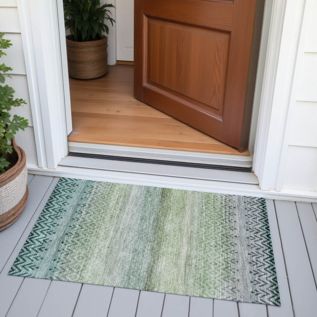 Addison Chantille ACN2042 Geometric Machine Made Transitional Teal Rug